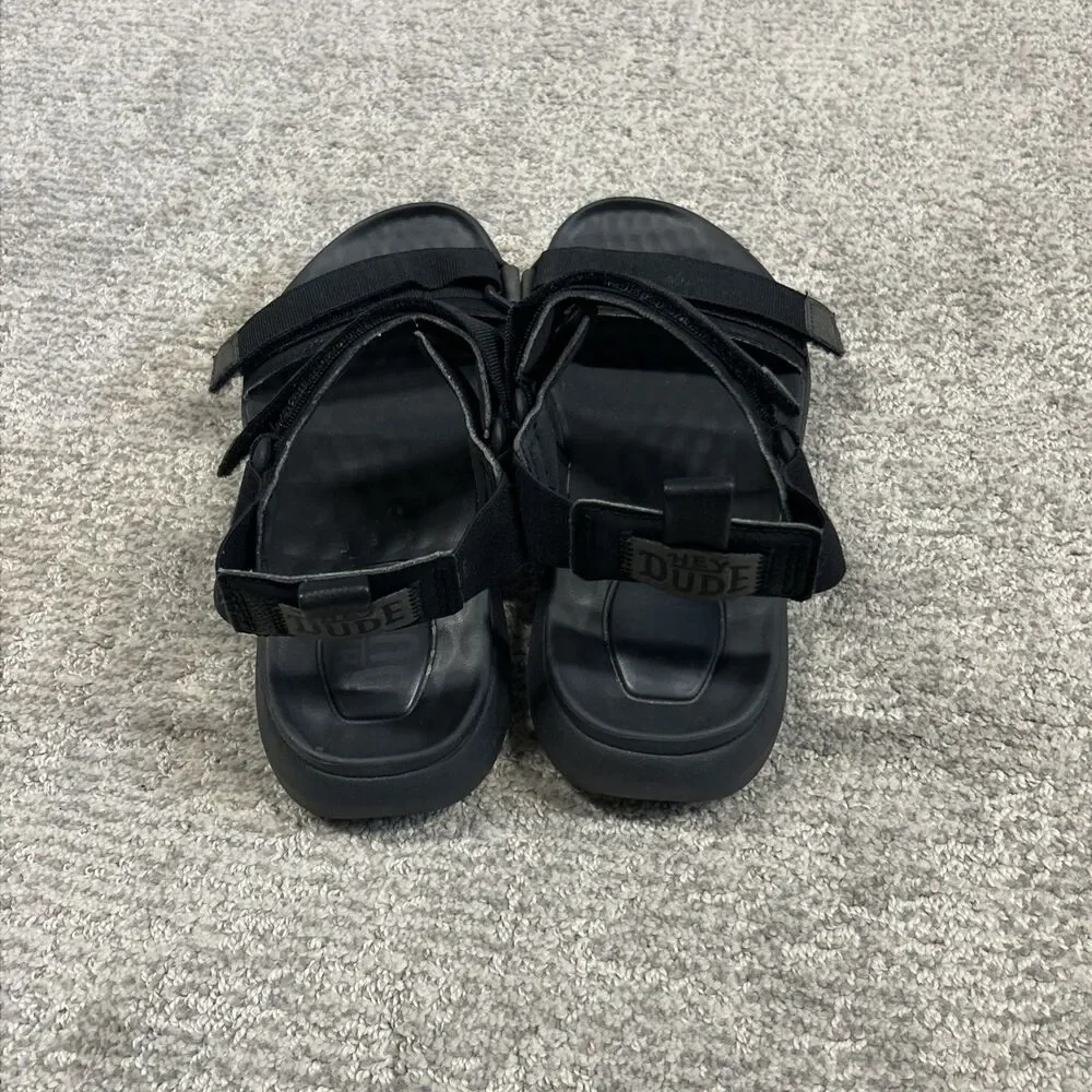 Hey Dude Carson Sandals Mens 7 EU40 Black Summer Strappy Outdoor Walking Comfort